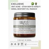 Believe Your Aura Çay Ağacı Yağı Kil Maskesi - Akne ve Siyah Nokta Karşıtı %100 Doğal Bentonit Kili Maskesi - 150 ml