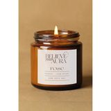 Believe Your Aura Gül Kokulu Kavanoz Mum Doğal Soya Mumu 100 cc Aromaterapi İçin - Kahverengi