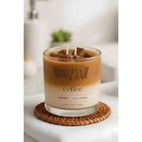 Believe Your Aura Iced Latte Coffe Mum - %100 Doğal Soya Mumu ve Jel Mum Kahve Kokulu Dekoratif Mum - 300 cc - Tek Ebat