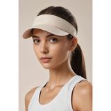 Belifanti Collection Bej Tenis Vizör Şapka Ayarlanabilir Hafif Spor Güneşlik Unisex - Standart