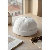 Belifanti Collection Beyaz Docker Cap Ayarlanabilir HipHop Sipersiz Retro Takke Şapka