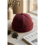 Belifanti Collection Bordo Docker Cap Ayarlanabilir HipHop Sipersiz Retro Takke Şapka