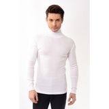 Belifanti Collection Erkek Balıkçı Yaka Boğazlı Slim Fit Kazak Beyaz