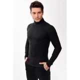 Belifanti Collection Erkek Balıkçı Yaka Boğazlı Slim Fit Kazak Füme