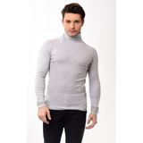 Belifanti Collection Erkek Balıkçı Yaka Boğazlı Slim Fit Kazak Gri