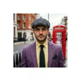 Belifanti Collection Erkek Füme Yazlık Keten Şapka İngiliz Modern Peaky Blinders Stili