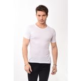 Belifanti Collection Erkek Slim Fit Basic Bisiklet Yaka Kısa Kollu T-shirt Tişört Beyaz