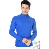Belifanti Collection Erkek Yarım Balıkçı Yaka Slim Fit Kazak saks-mavisi