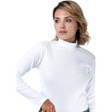 Belifanti Collection Kadın Beyaz Yarım Balıkçı Yaka Kazak - S