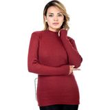 Belifanti Collection Kadın Bordo Yarım Balıkçı Yaka Kazak - S