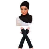 Belifanti Collection Kadın Penye Namaz Kolluğu Boyunluklu Bone 2'li Set Siyah