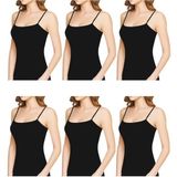 Belifanti Collection Kadın Siyah Ip Askılı Pamuklu Atlet 6'lı Set
