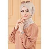 Belifanti Collection Kadın Tesettür Çıtçıtlı Bone Sandy Hijab Boyunluk Bone Açık Vizon - Standart