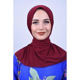 Belifanti Collection Kadın Tesettür Çıtçıtlı Bone Sandy Hijab Boyunluk Bone Bordo - Standart