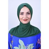 Belifanti Collection Kadın Tesettür Çıtçıtlı Bone Sandy Hijab Boyunluk Bone Zümrüt Yeşili - Standart