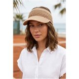 Belifanti Collection Premium Sütlü Kahve Örme Triko Vizör Şapka Esnek Yapı Nefes Alabilir Spor Tenis Güneşlik