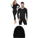Belifanti Collection Termal Içlik Alt Üst Takım Bere Set Siyah - S - M