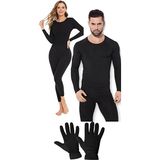 Belifanti Collection Termal Içlik Alt Üst Takım Polar Eldiven Set Siyah - S - M