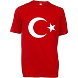 Belifanti Collection Unisex Kırmızı Ay Yıldız Türk Bayraklı Tişört T-Shirt - Kırmızı - Beyaz