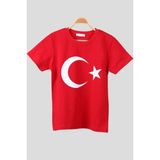 Belifanti Collection Unisex Kırmızı Ay Yıldız Türk Bayraklı Tişört T-Shirt - XL