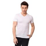 Belifanti Collection V Yaka Basic Slim Fit Erkek Tişört T-Shirt (L, Beyaz)