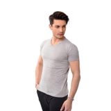 Belifanti Collection V Yaka Basic Slim Fit Erkek Tişört T-Shirt (S, Gri)