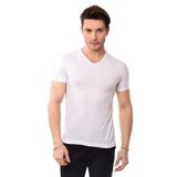 Belifanti Collection V Yaka Basic Slim Fit Erkek Tişört T-Shirt (XL, Beyaz)