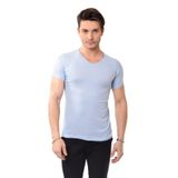 Belifanti Collection V Yaka Basic Slim Fit Erkek Tişört T-Shirt (XL, Mavi)