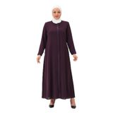 BELİNAY BÜYÜK BEDEN PETEK KUMAŞ KADIN TESETTÜR FERACE Mürdüm 52