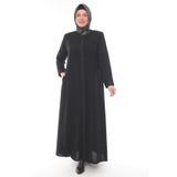 BELİNAY BÜYÜK BEDEN PETEK KUMAŞ KADIN TESETTÜR FERACE SİYAH