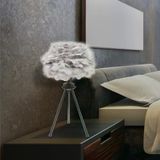 Belinay Siyah Tüylü Abajur Masa Lambası Modern Tasarım -Yatak Odası-Salon Abajur
