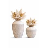 Belinches Handmade Dekoratif Seramik Vazo Seti (2’li) – 25 cm & 20 cm, Modern Otantik Tasarım, El Yapımı Çiçek Vazosu, Salon & Ofis Dekoru, Dayanıklı Seramik