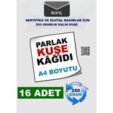 Belirteç A4 Kalın Kuşe Kağıdı 250 gr Kalın Lazer Yazıcılar Için Parlak - 16 Adet