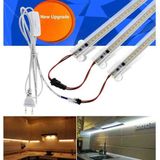 Belirtilmemiş 2 Adet 50 cm 220V Şeffaf Çubuk Bar LED Gün Işığı ve Butonlu Fiş