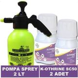 Belirtilmemiş 2 Adet K-Othrine SC50 Mega Tarım Genel Haşere Ürünü 2 Litre Pompa Sprey