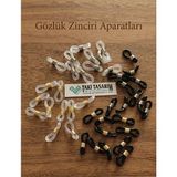 Belirtilmemiş 20MM Gözlük Ipi/zinciri Lastiği Aparatı 40 Adet (20 Çift) Siyah-Beyaz Gold/gümüş Metallerle Karışık Paket