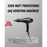 Belirtilmemiş 2200W Fön Makinesi – Profesyonel Ac Motor, Soğuk Sıcak Üfleme