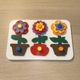 Belirtilmemiş 3D Baskı Saksıda Çiçek Puzzle Tahtası - Katmanlı Çiçek Inşa Etme ve Renk Eşleştirme Seti, Montessor - 02-Sarı