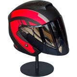 Belirtilmemiş 526 R1 Red Güneş Gözlüklü Yarım Motosiklet Kaskı (Smoke Vizörlü) - 2XL