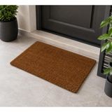 Belirtilmemiş 60X33CM Kahverengi Sade Şık Kapı Önü Paspası-Lastik Tabanlı Kaydırmaz Su Geçirmez Paspas