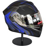 Belirtilmemiş 902-1 Az Blue Çene Açılır Motosiklet Kaskı – Güneş Gözlüklü (Şeffaf Vizörlü) - 2XL