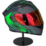 Belirtilmemiş 902-1 Az Green Çene Açılır Motosiklet Kaskı – Güneş Gözlüklü (Darkred Vizörlü) - 2XL