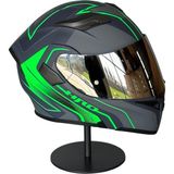 Belirtilmemiş 902-1 Az Green Çene Açılır Motosiklet Kaskı – Güneş Gözlüklü (Silver Vizörlü) - 2XL