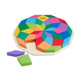 Belirtilmemiş Ahşap Mandala Yapboz Yürüme Çağındaki Çocuklar Için 40 Ahşap Parçadan Oluşan Geometrik Mandala Yapboz Blokları HXT94