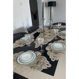 Belirtilmemiş Amerikan Servis, 1 Runner 6 Supla Yemek Servis Takımı, Masa Örtüsü Seti, Servis Sunum Seti - Kahve - 0,5 x 9 cm - 001-Renkli