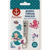 Belirtilmemiş Anchor Zincirli Bebek Tırnak Makası – Paslanmaz Çelik, Kalpli Uç, Güvenli Kesim, Ergonomik Tasarım,