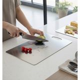 Belirtilmemiş Arsel 1,2 mm Paslanmaz Çelik / Metal Paslanmaz Kesme Tahtası 304 - 18/10 Malzeme 25X37 cm - Gümüş