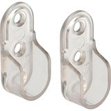 Belirtilmemiş BADEM10 Askı Flanşı Oval Dolap Elbise Askı Asma Aparatı Plastik Aparat 45 mm (2 Adet)
