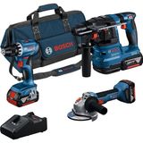 Belirtilmemiş Bosch Professional Gsr 18V-45 Akülü Vidalama & Gws 18V-8 Akülü Taşlama & Gbh 185 Akülü Kırıcı Delic