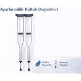 Belirtilmemiş Bozkar Medikal Ayarlanabilir Alüminyum Koltuk Değneği – 1. Çift